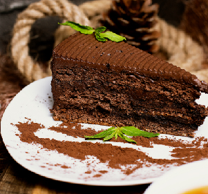 SLICE OF ULTIMATE CHOCOLATE CAKE